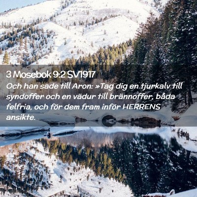 Picture 02 - 3 Mosebok 9:2 SV1917 - Och han sade till Aron: »Tag dig en tjurkalv - Bible Verse Picture