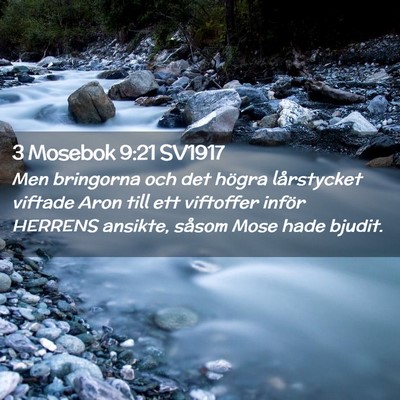 Picture 02 - 3 Mosebok 9:21 SV1917 - Men bringorna och det högra lårstycket viftade - Bible Verse Picture