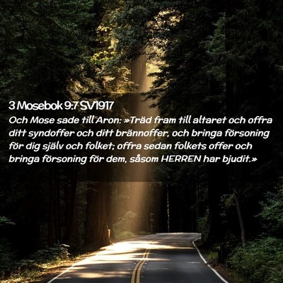 Picture 02 - 3 Mosebok 9:7 SV1917 - Och Mose sade till Aron: »Träd fram till - Bible Verse Picture
