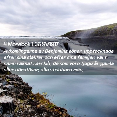 Picture 02 - 4 Mosebok 1:36 SV1917 - Avkomlingarna av Benjamins söner, upptecknade - Bible Verse Picture
