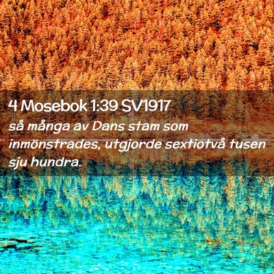 Picture 02 - 4 Mosebok 1:39 SV1917 - så många av Dans stam som inmönstrades, - Bible Verse Picture