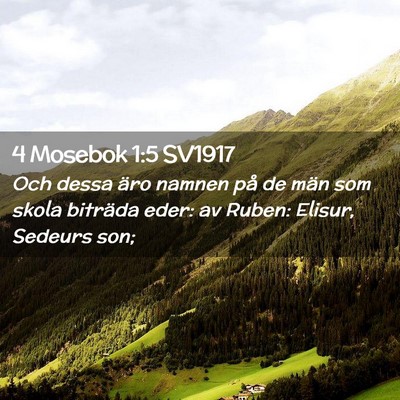Picture 02 - 4 Mosebok 1:5 SV1917 - Och dessa äro namnen på de män som skola - Bible Verse Picture