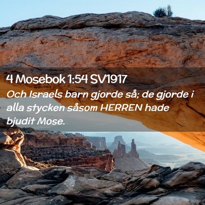 Picture 02 - 4 Mosebok 1:54 SV1917 - Och Israels barn gjorde så; de gjorde i alla - Bible Verse Picture