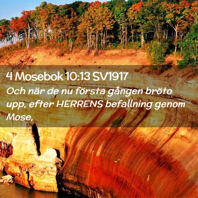 Picture 02 - 4 Mosebok 10:13 SV1917 - Och när de nu första gången bröto upp, efter - Bible Verse Picture