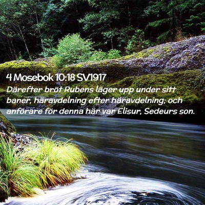 Picture 02 - 4 Mosebok 10:18 SV1917 - Därefter bröt Rubens läger upp under sitt - Bible Verse Picture