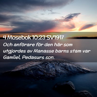 Picture 02 - 4 Mosebok 10:23 SV1917 - Och anförare för den här som utgjordes av - Bible Verse Picture