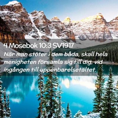 Picture 02 - 4 Mosebok 10:3 SV1917 - När man stöter i dem båda, skall hela - Bible Verse Picture
