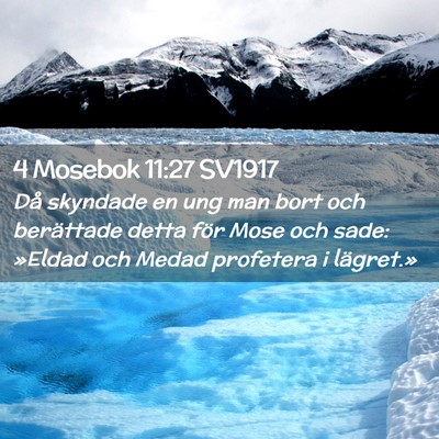 Picture 02 - 4 Mosebok 11:27 SV1917 - Då skyndade en ung man bort och berättade detta - Bible Verse Picture