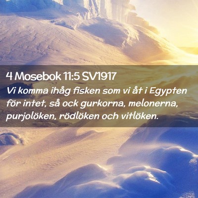 Picture 02 - 4 Mosebok 11:5 SV1917 - Vi komma ihåg fisken som vi åt i Egypten för - Bible Verse Picture