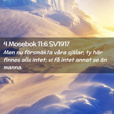 Picture 02 - 4 Mosebok 11:6 SV1917 - Men nu försmäkta våra själar, ty här finnes - Bible Verse Picture