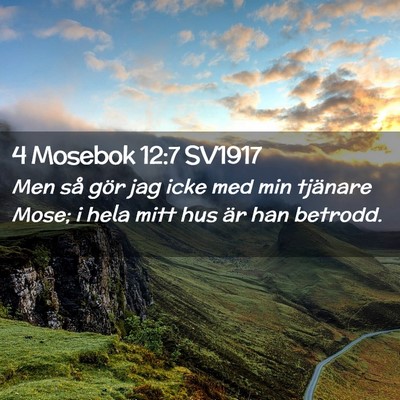 Picture 02 - 4 Mosebok 12:7 SV1917 - Men så gör jag icke med min tjänare Mose; i - Bible Verse Picture