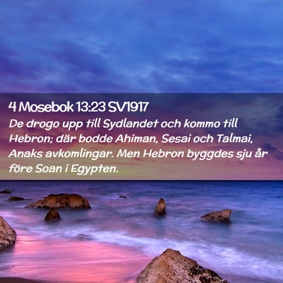 Picture 02 - 4 Mosebok 13:23 SV1917 - De drogo upp till Sydlandet och kommo till - Bible Verse Picture