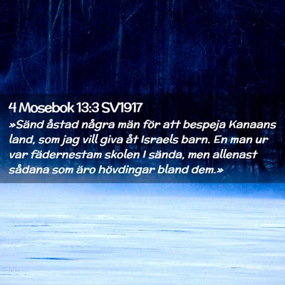 Picture 02 - 4 Mosebok 13:3 SV1917 - »Sänd åstad några män för att bespeja - Bible Verse Picture