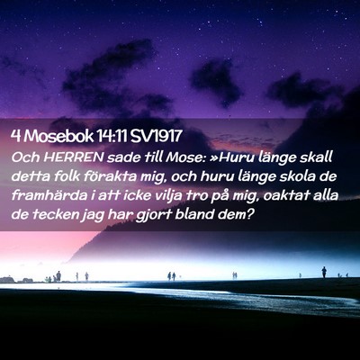 Picture 02 - 4 Mosebok 14:11 SV1917 - Och HERREN sade till Mose: »Huru länge skall - Bible Verse Picture