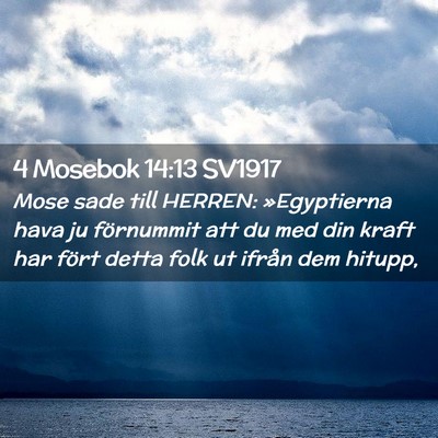 Picture 02 - 4 Mosebok 14:13 SV1917 - Mose sade till HERREN: »Egyptierna hava ju - Bible Verse Picture