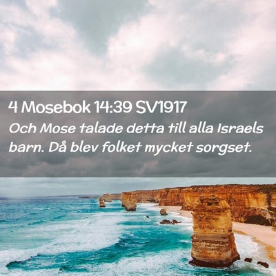 Picture 02 - 4 Mosebok 14:39 SV1917 - Och Mose talade detta till alla Israels barn. Då - Bible Verse Picture
