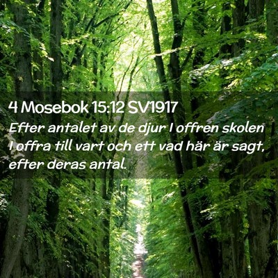 Picture 02 - 4 Mosebok 15:12 SV1917 - Efter antalet av de djur I offren skolen I offra - Bible Verse Picture