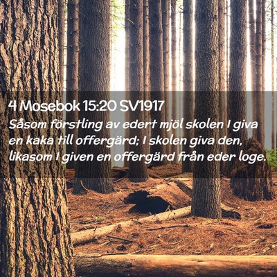 Picture 02 - 4 Mosebok 15:20 SV1917 - Såsom förstling av edert mjöl skolen I giva en - Bible Verse Picture