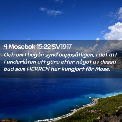 Picture 02 - 4 Mosebok 15:22 SV1917 - Och om I begån synd ouppsåtligen, i det att I - Bible Verse Picture