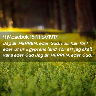 Picture 02 - 4 Mosebok 15:41 SV1917 - Jag är HERREN, eder Gud, som har fört eder ut - Bible Verse Picture
