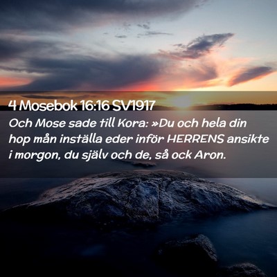 Picture 02 - 4 Mosebok 16:16 SV1917 - Och Mose sade till Kora: »Du och hela din hop - Bible Verse Picture