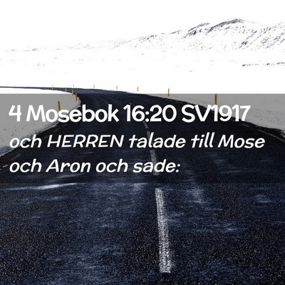 Picture 02 - 4 Mosebok 16:20 SV1917 - och HERREN talade till Mose och Aron och - Bible Verse Picture
