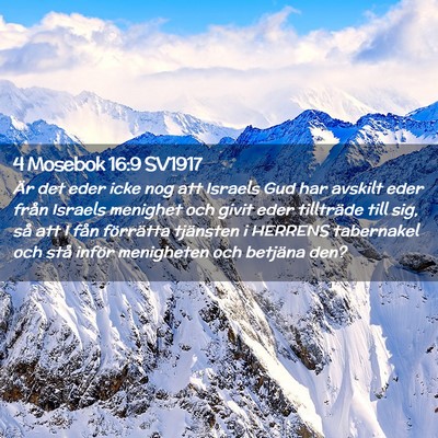Picture 02 - 4 Mosebok 16:9 SV1917 - Är det eder icke nog att Israels Gud har avskilt - Bible Verse Picture