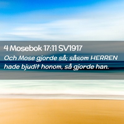 Picture 02 - 4 Mosebok 17:11 SV1917 - Och Mose gjorde så; såsom HERREN hade bjudit - Bible Verse Picture
