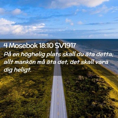 Picture 02 - 4 Mosebok 18:10 SV1917 - På en höghelig plats skall du äta detta; allt - Bible Verse Picture