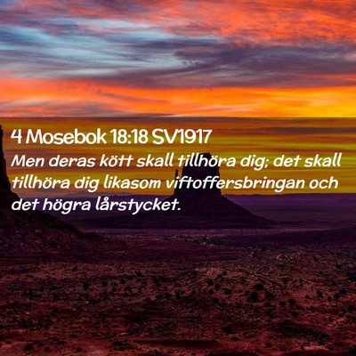 Picture 02 - 4 Mosebok 18:18 SV1917 - Men deras kött skall tillhöra dig; det skall - Bible Verse Picture