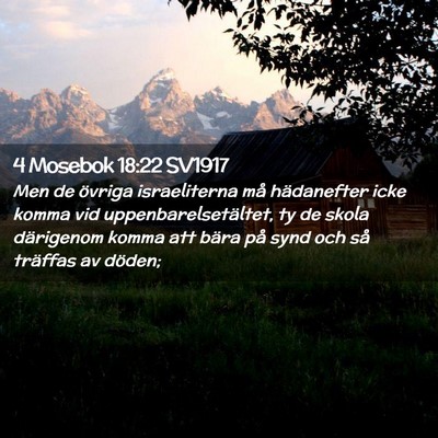 Picture 02 - 4 Mosebok 18:22 SV1917 - Men de övriga israeliterna må hädanefter icke - Bible Verse Picture