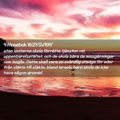 Picture 02 - 4 Mosebok 18:23 SV1917 - utan leviterna skola förrätta tjänsten vid - Bible Verse Picture