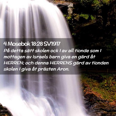 Picture 02 - 4 Mosebok 18:28 SV1917 - På detta sätt skolen ock I av all tionde som I - Bible Verse Picture