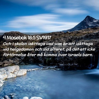 Picture 02 - 4 Mosebok 18:5 SV1917 - Och I skolen iakttaga vad som är att iakttaga - Bible Verse Picture