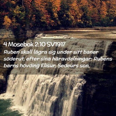 Picture 02 - 4 Mosebok 2:10 SV1917 - Ruben skall lägra sig under sitt baner söderut, - Bible Verse Picture