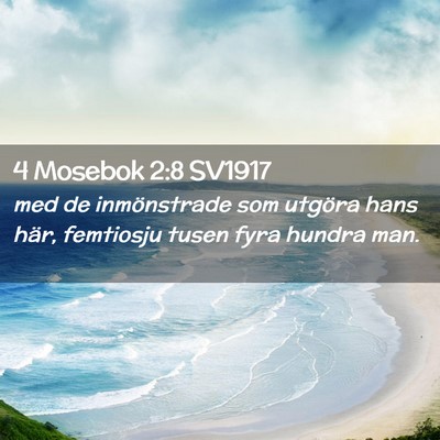 Picture 02 - 4 Mosebok 2:8 SV1917 - med de inmönstrade som utgöra hans här, - Bible Verse Picture
