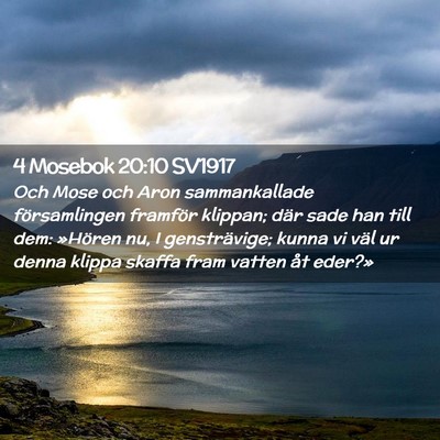 Picture 02 - 4 Mosebok 20:10 SV1917 - Och Mose och Aron sammankallade församlingen - Bible Verse Picture