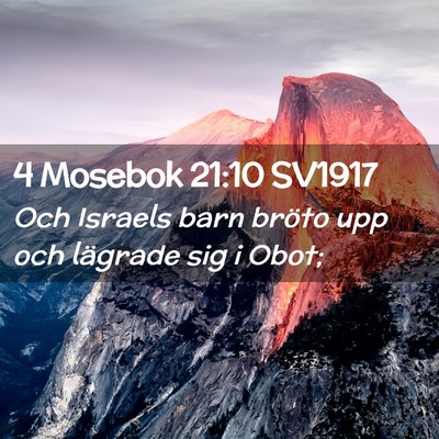 Picture 02 - 4 Mosebok 21:10 SV1917 - Och Israels barn bröto upp och lägrade sig i - Bible Verse Picture