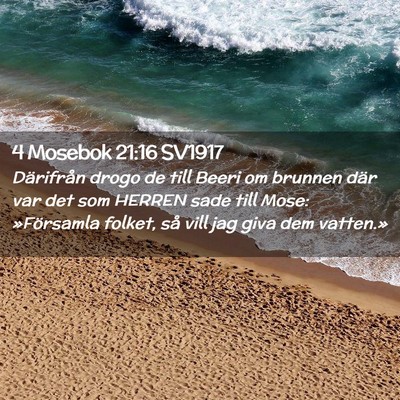 Picture 02 - 4 Mosebok 21:16 SV1917 - Därifrån drogo de till Beeri om brunnen där - Bible Verse Picture