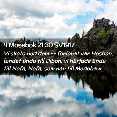 Picture 02 - 4 Mosebok 21:30 SV1917 - Vi sköto ned dem -- förlorat var Hesbon, landet - Bible Verse Picture