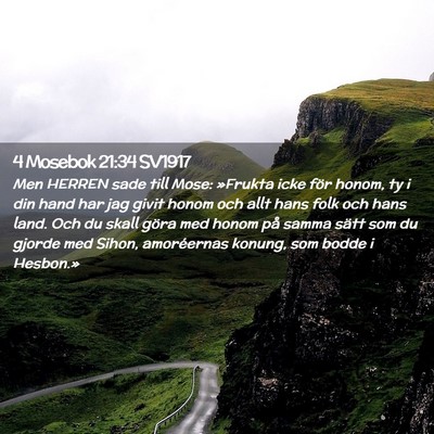 Picture 02 - 4 Mosebok 21:34 SV1917 - Men HERREN sade till Mose: »Frukta icke för - Bible Verse Picture