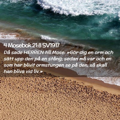 Picture 02 - 4 Mosebok 21:8 SV1917 - Då sade HERREN till Mose: »Gör dig en orm och - Bible Verse Picture