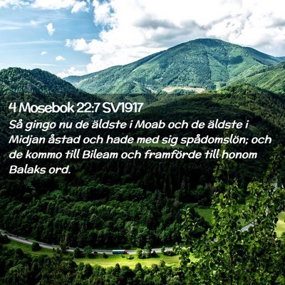 Picture 02 - 4 Mosebok 22:7 SV1917 - Så gingo nu de äldste i Moab och de äldste i - Bible Verse Picture