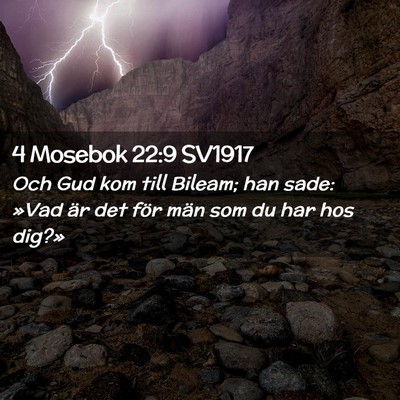 Picture 02 - 4 Mosebok 22:9 SV1917 - Och Gud kom till Bileam; han sade: »Vad är det - Bible Verse Picture