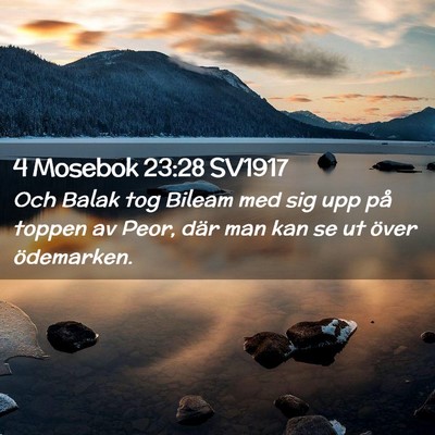 Picture 02 - 4 Mosebok 23:28 SV1917 - Och Balak tog Bileam med sig upp på toppen av - Bible Verse Picture