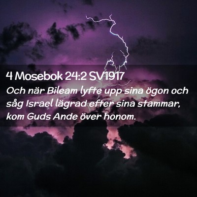 Picture 02 - 4 Mosebok 24:2 SV1917 - Och när Bileam lyfte upp sina ögon och såg - Bible Verse Picture
