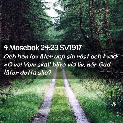 Picture 02 - 4 Mosebok 24:23 SV1917 - Och han lov åter upp sin röst och kvad: »O ve! - Bible Verse Picture