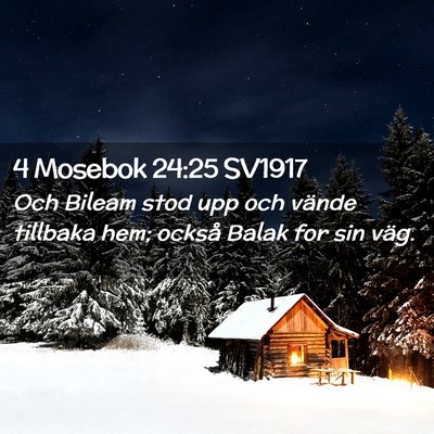 Picture 02 - 4 Mosebok 24:25 SV1917 - Och Bileam stod upp och vände tillbaka hem; - Bible Verse Picture