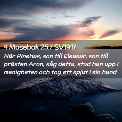 Picture 02 - 4 Mosebok 25:7 SV1917 - När Pinehas, son till Eleasar, son till prästen - Bible Verse Picture