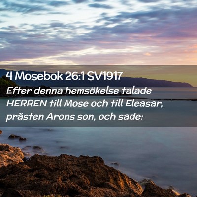 Picture 02 - 4 Mosebok 26:1 SV1917 - Efter denna hemsökelse talade HERREN till Mose - Bible Verse Picture